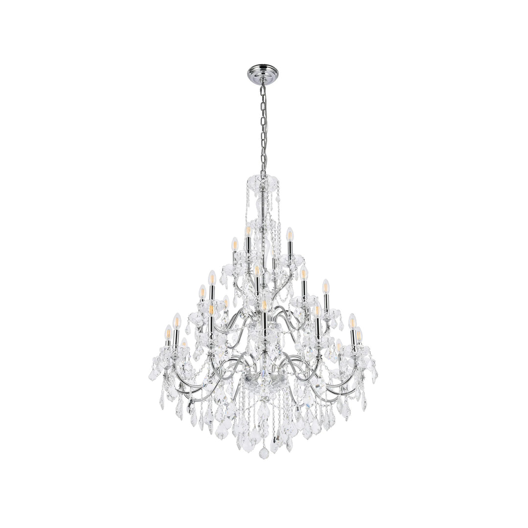24 light Chrome Chandelier Clear Royal Cut Crystal - View 4 - Joshua Marshal