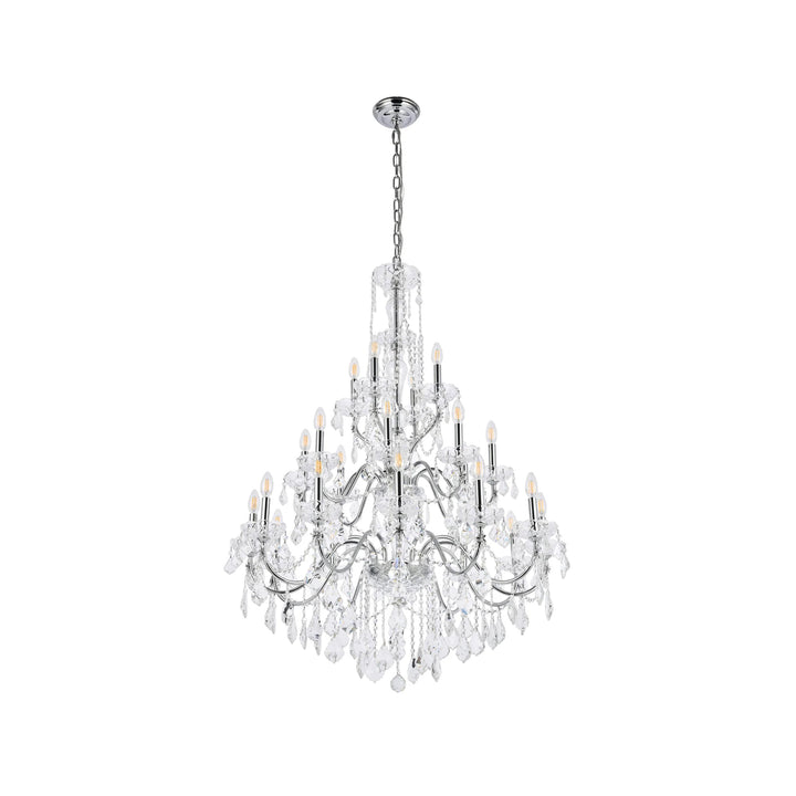 24 light Chrome Chandelier Clear Royal Cut Crystal - View 4 - Joshua Marshal