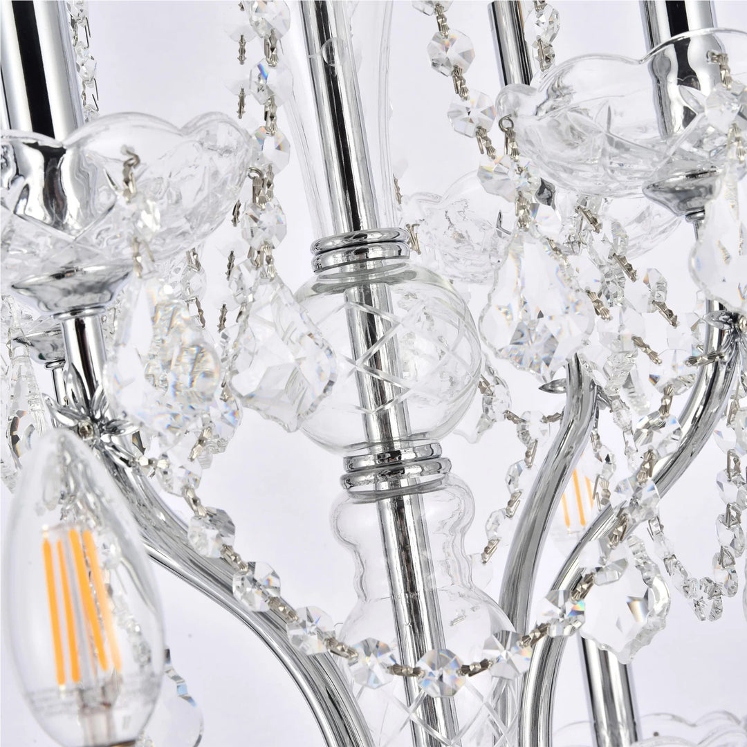24 light Chrome Chandelier Clear Royal Cut Crystal - View 6 - Joshua Marshal