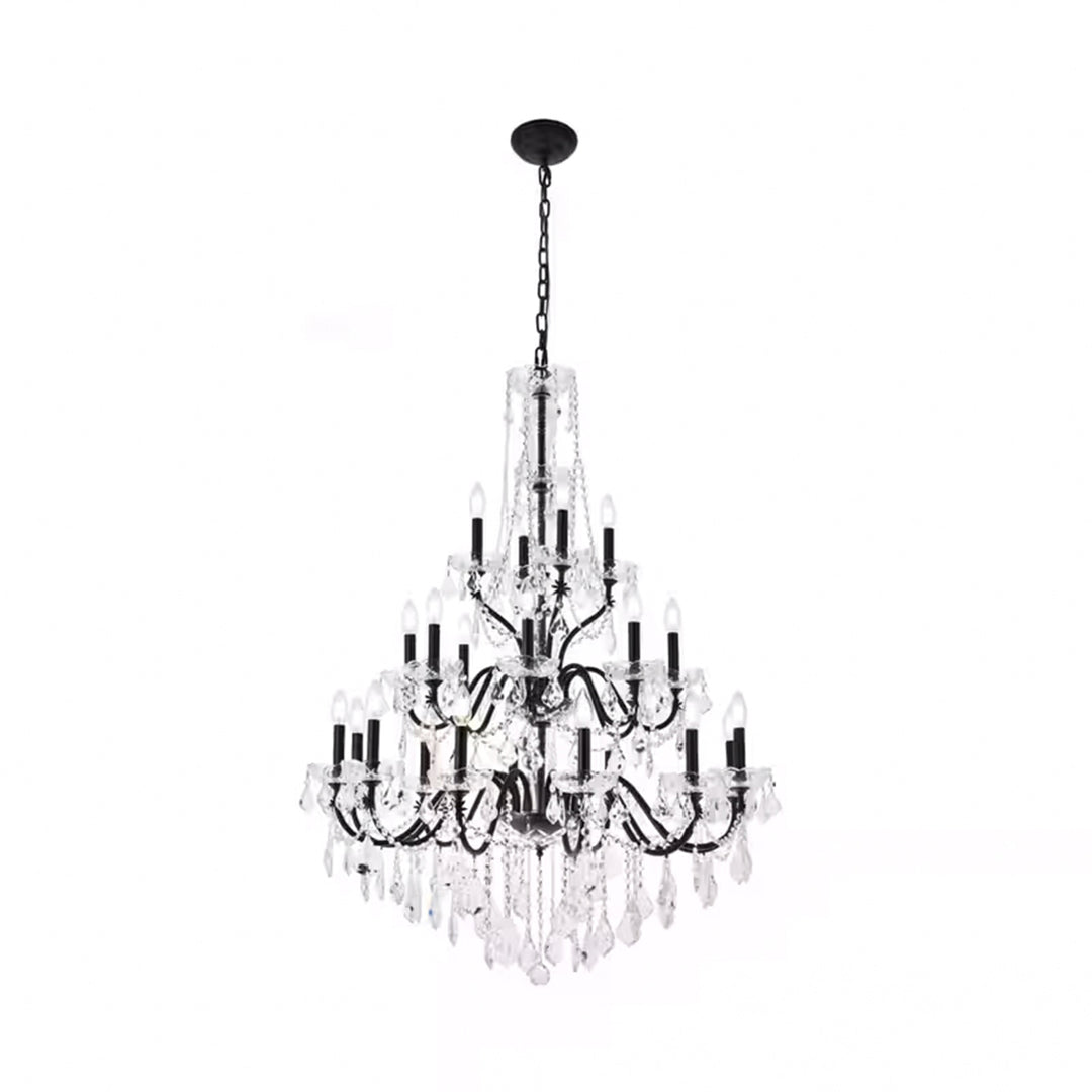 24 light Dark Bronze Chandelier Clear Royal Cut Crystal - View 3 - Joshua Marshal