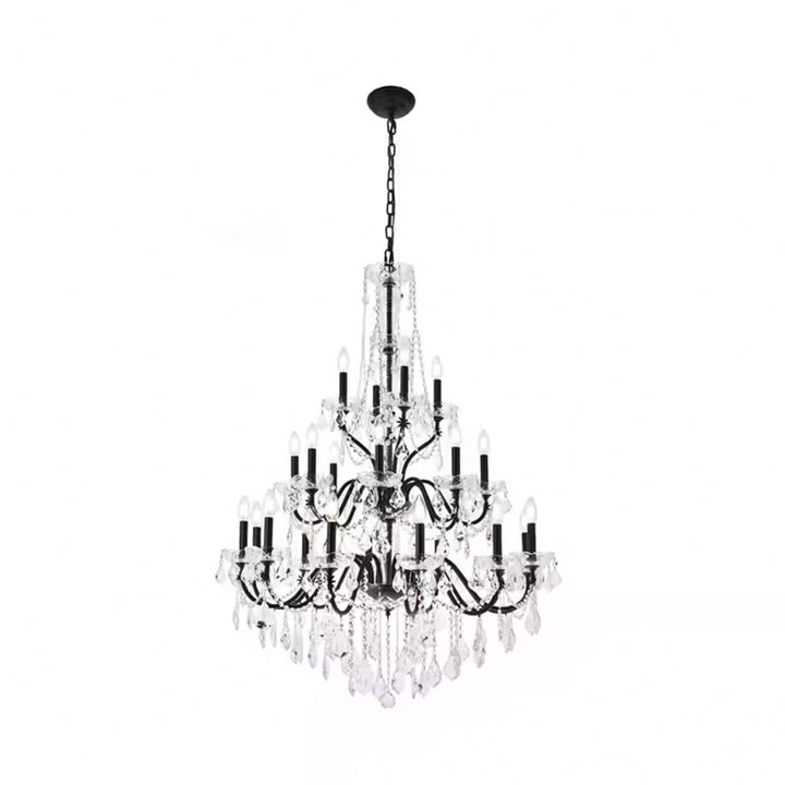 24 light Dark Bronze Chandelier Clear Royal Cut Crystal - View 3 - Joshua Marshal