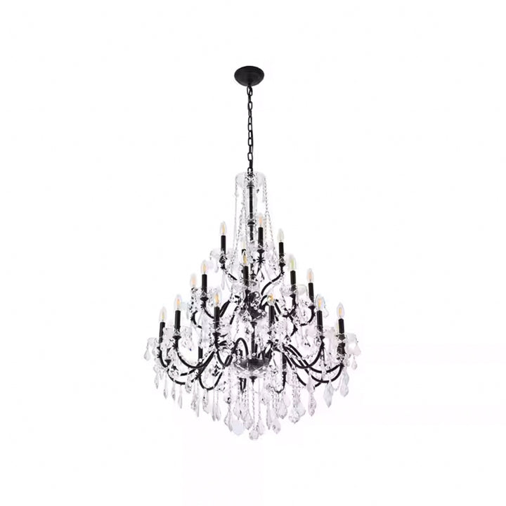 24 light Dark Bronze Chandelier Clear Royal Cut Crystal - View 4 - Joshua Marshal