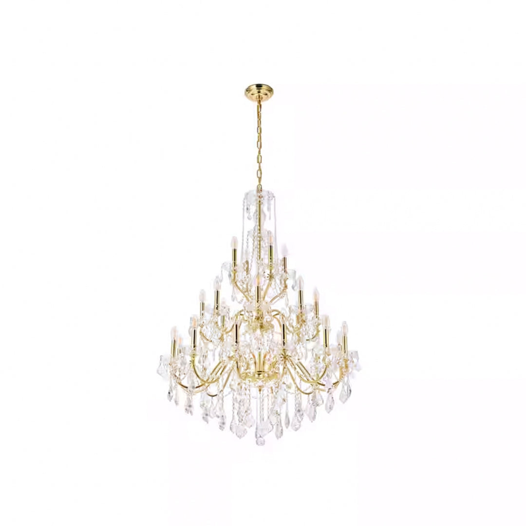 24 light Gold Chandelier Clear Royal Cut Crystal - View 4 - Joshua Marshal