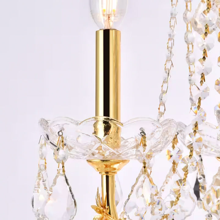 24 light Gold Chandelier Clear Royal Cut Crystal - View 5 - Joshua Marshal