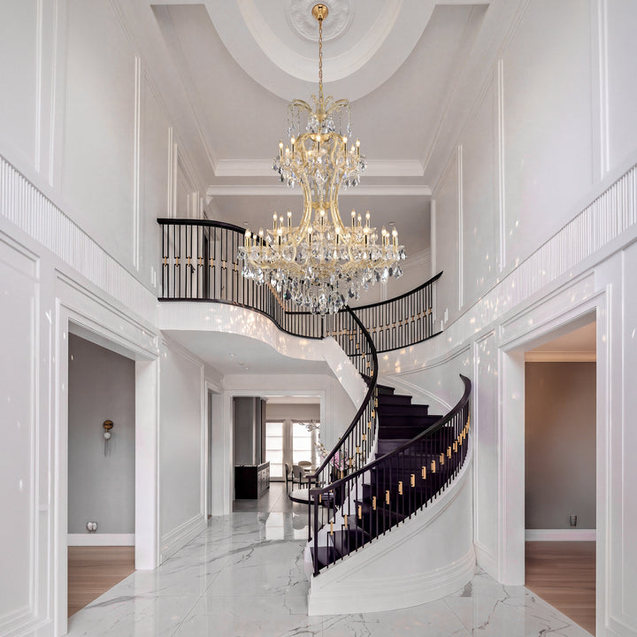 36 light Gold Chandelier Clear Royal Cut Crystal - View 2 - Joshua Marshal