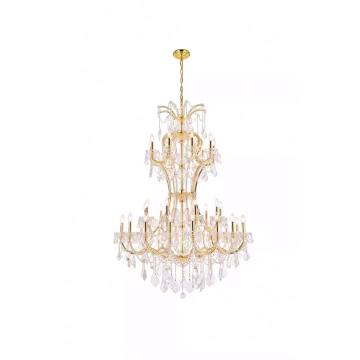 36 light Gold Chandelier Clear Royal Cut Crystal - View 3 - Joshua Marshal