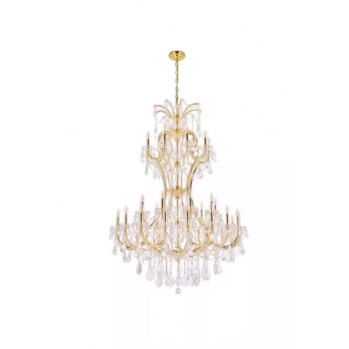 36 light Gold Chandelier Clear Royal Cut Crystal - View 4 - Joshua Marshal