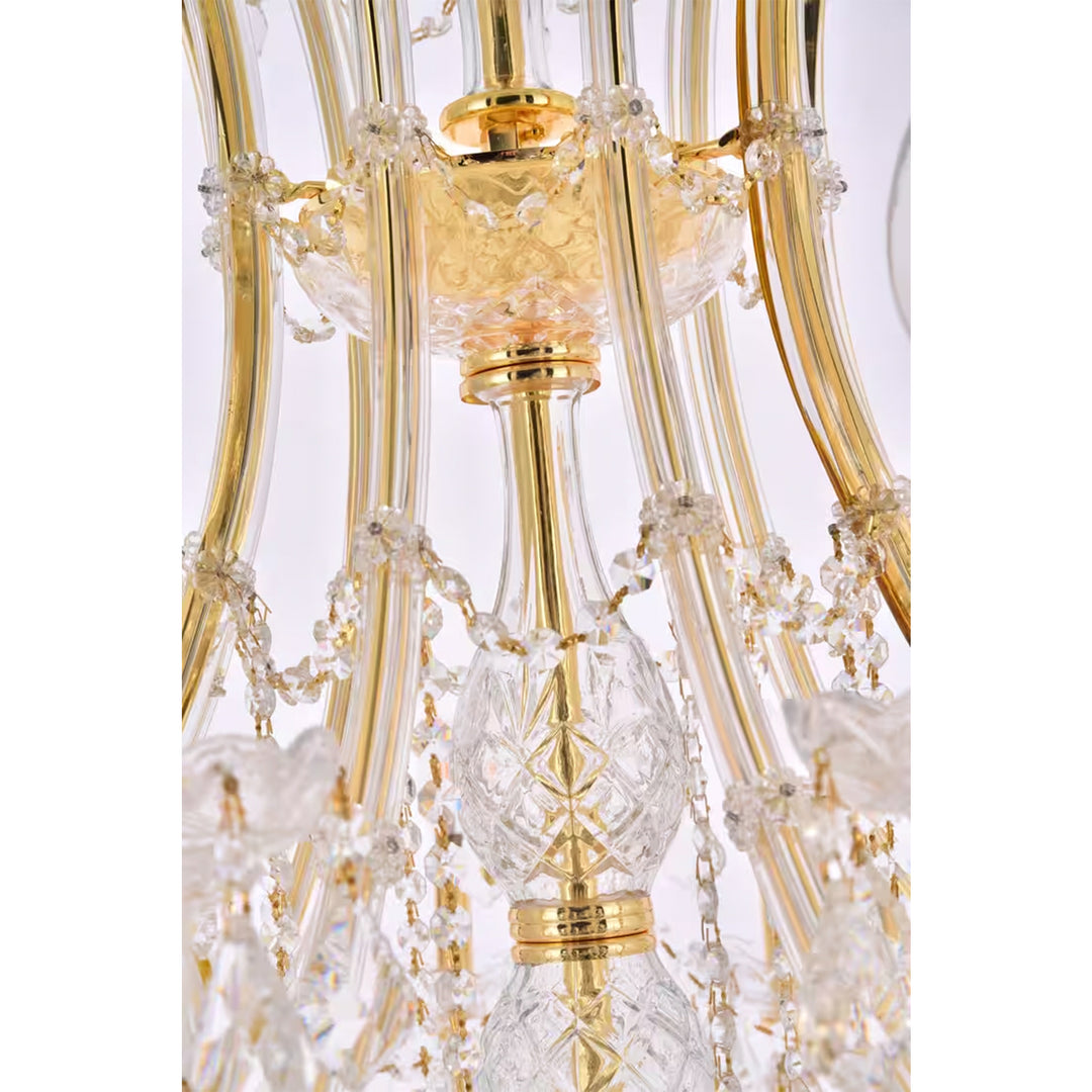 36 light Gold Chandelier Clear Royal Cut Crystal - View 5 - Joshua Marshal
