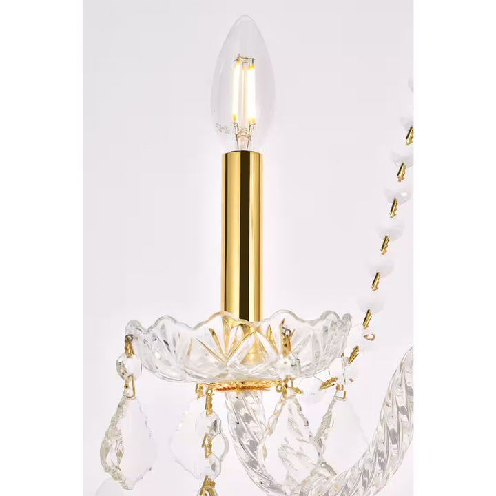 12 light Gold Chandelier Clear Royal Cut Crystal - View 6 - Joshua Marshal