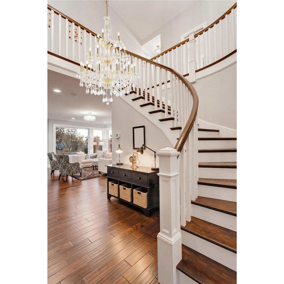 21 light Gold Chandelier Clear Royal Cut Crystal - View 2 - Joshua Marshal