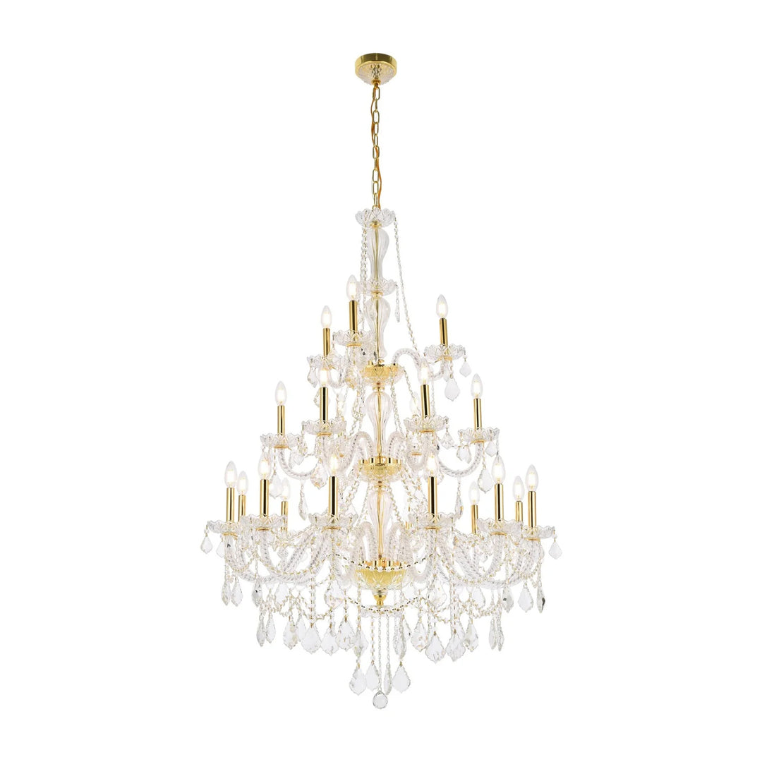 21 light Gold Chandelier Clear Royal Cut Crystal - View 3 - Joshua Marshal