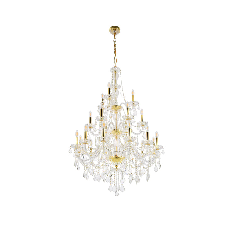 21 light Gold Chandelier Clear Royal Cut Crystal - View 4 - Joshua Marshal