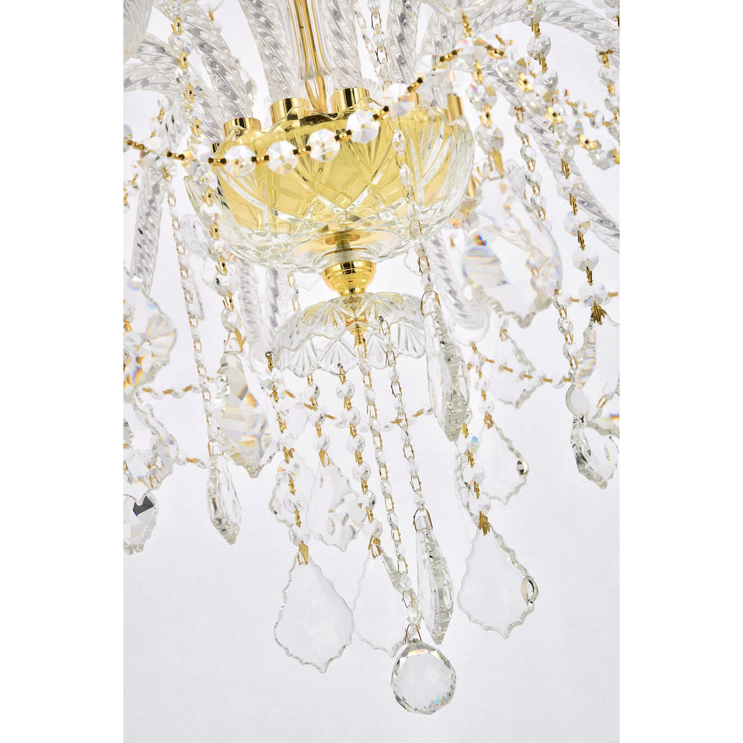 21 light Gold Chandelier Clear Royal Cut Crystal - View 6 - Joshua Marshal