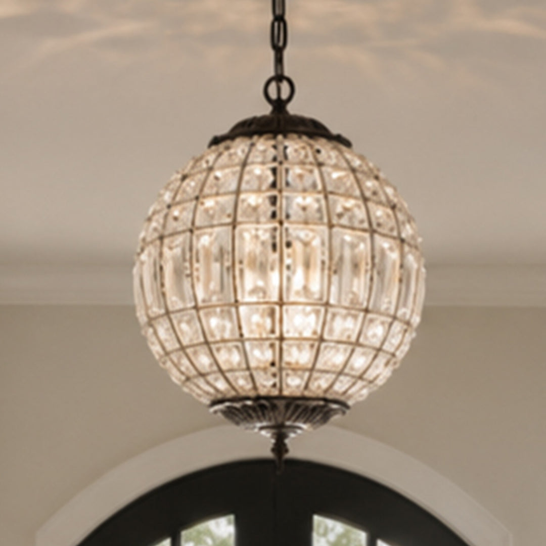 1 light Dark Bronze Pendant Clear Royal Cut Crystal Dark Bronze Finish - LIGHTING by Joshua Marshal