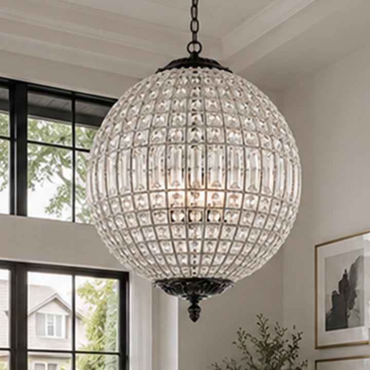 3 light Dark Bronze Pendant Clear Royal Cut Crystal Dark Bronze Finish - LIGHTING by Joshua Marshal