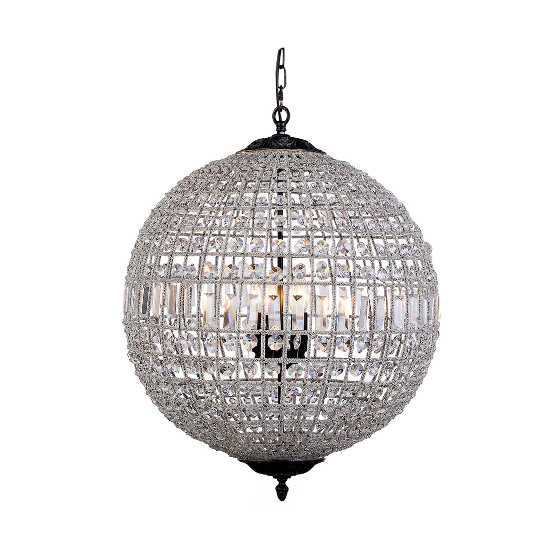 5 light Dark Bronze Chandelier Clear Royal Cut Crystal - View 3 - Joshua Marshal