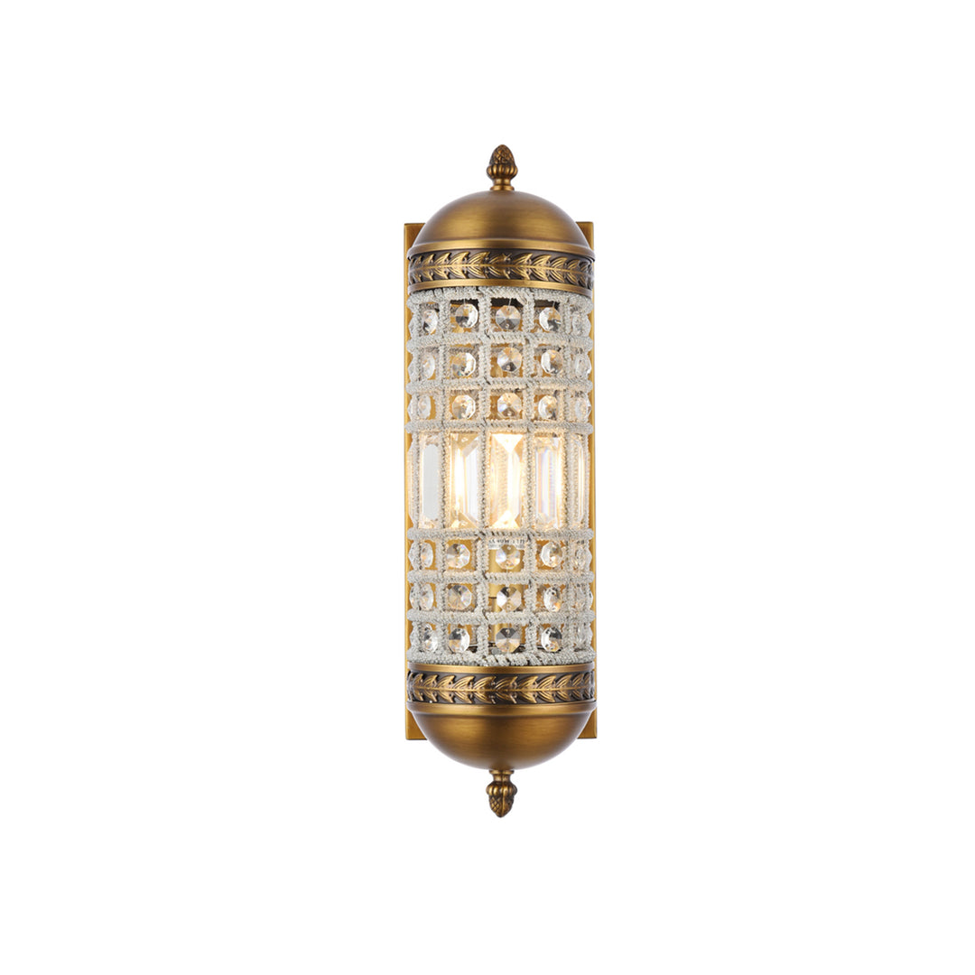 1 light French Gold Wall Sconce Clear Royal Cut Crystal - View 3 - Joshua Marshal
