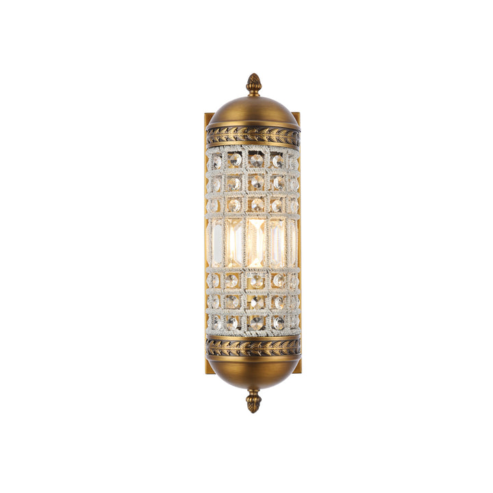 1 light French Gold Wall Sconce Clear Royal Cut Crystal - View 3 - Joshua Marshal