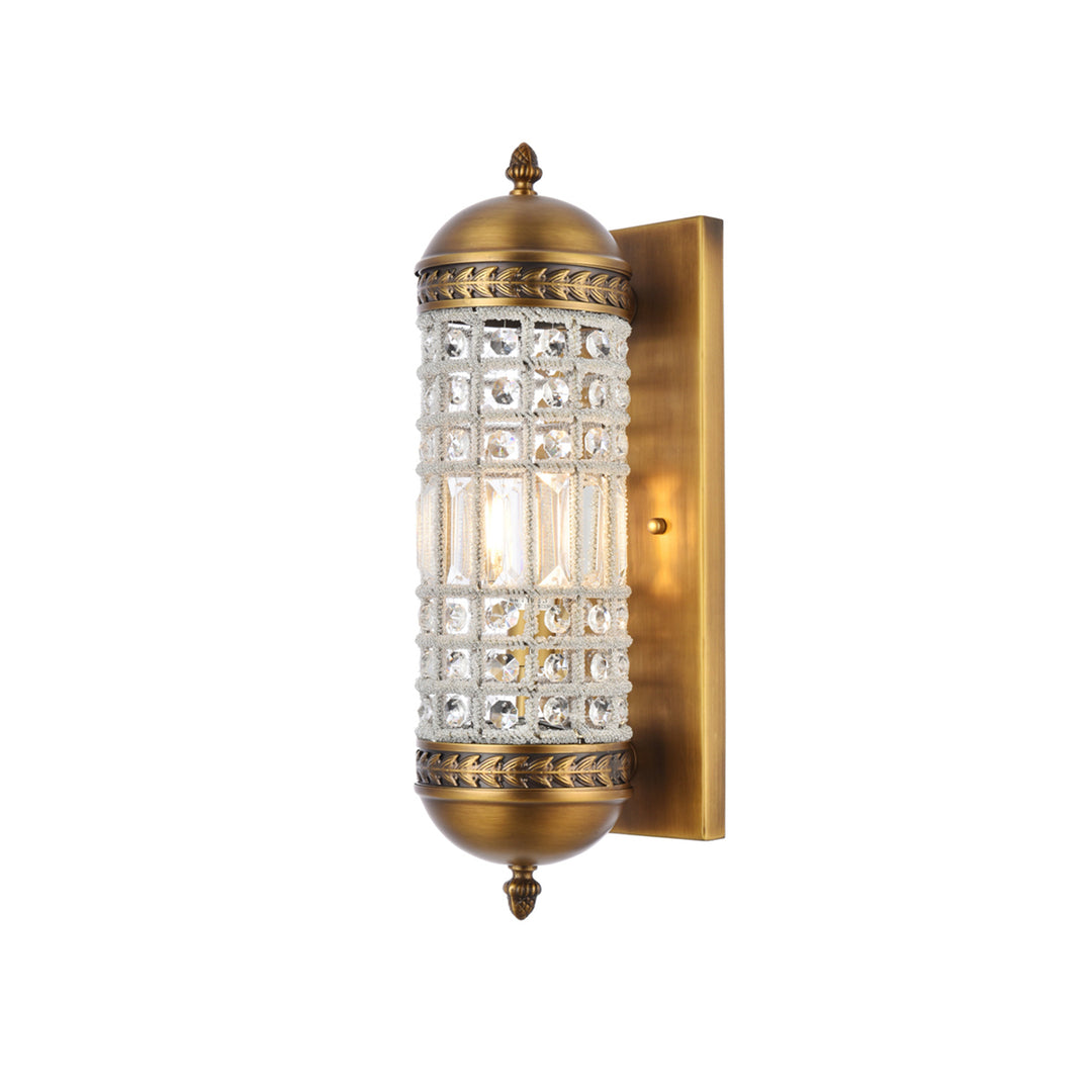 1 light French Gold Wall Sconce Clear Royal Cut Crystal - View 4 - Joshua Marshal
