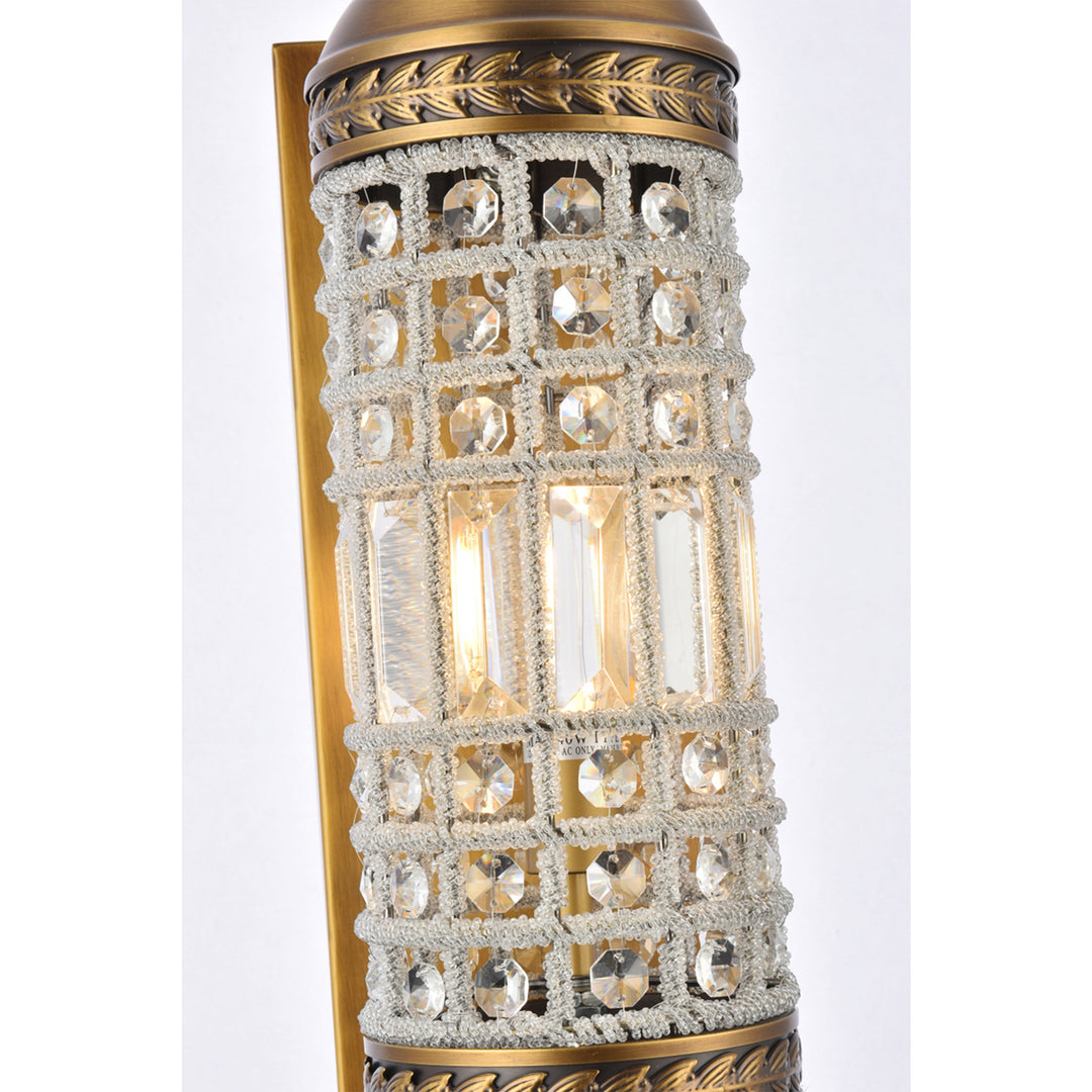 1 light French Gold Wall Sconce Clear Royal Cut Crystal - View 5 - Joshua Marshal