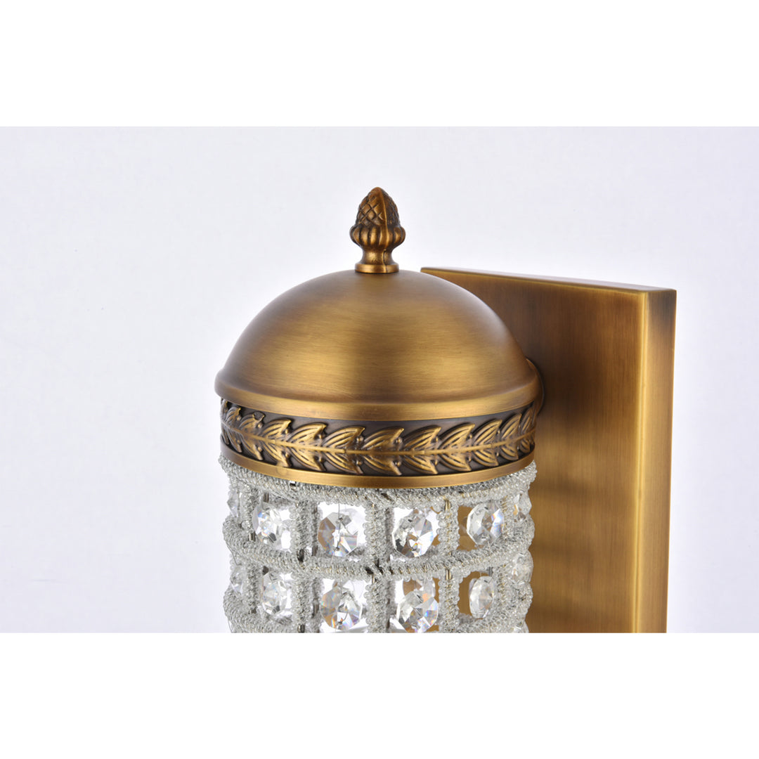 1 light French Gold Wall Sconce Clear Royal Cut Crystal - View 6 - Joshua Marshal