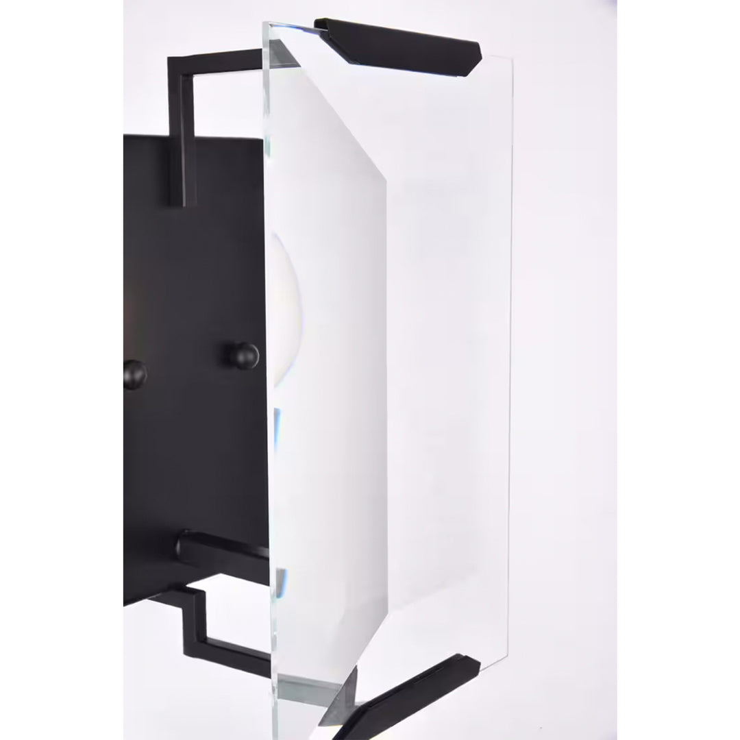 1 light Flat Black (Matte) Wall Sconce Glass Crystal - View 5 - Joshua Marshal