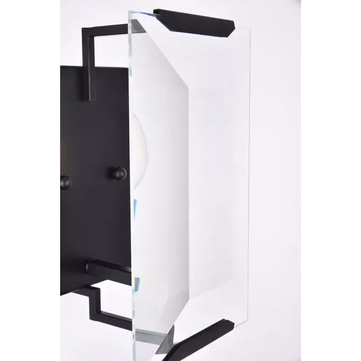 1 light Flat Black (Matte) Wall Sconce Glass Crystal - View 5 - Joshua Marshal