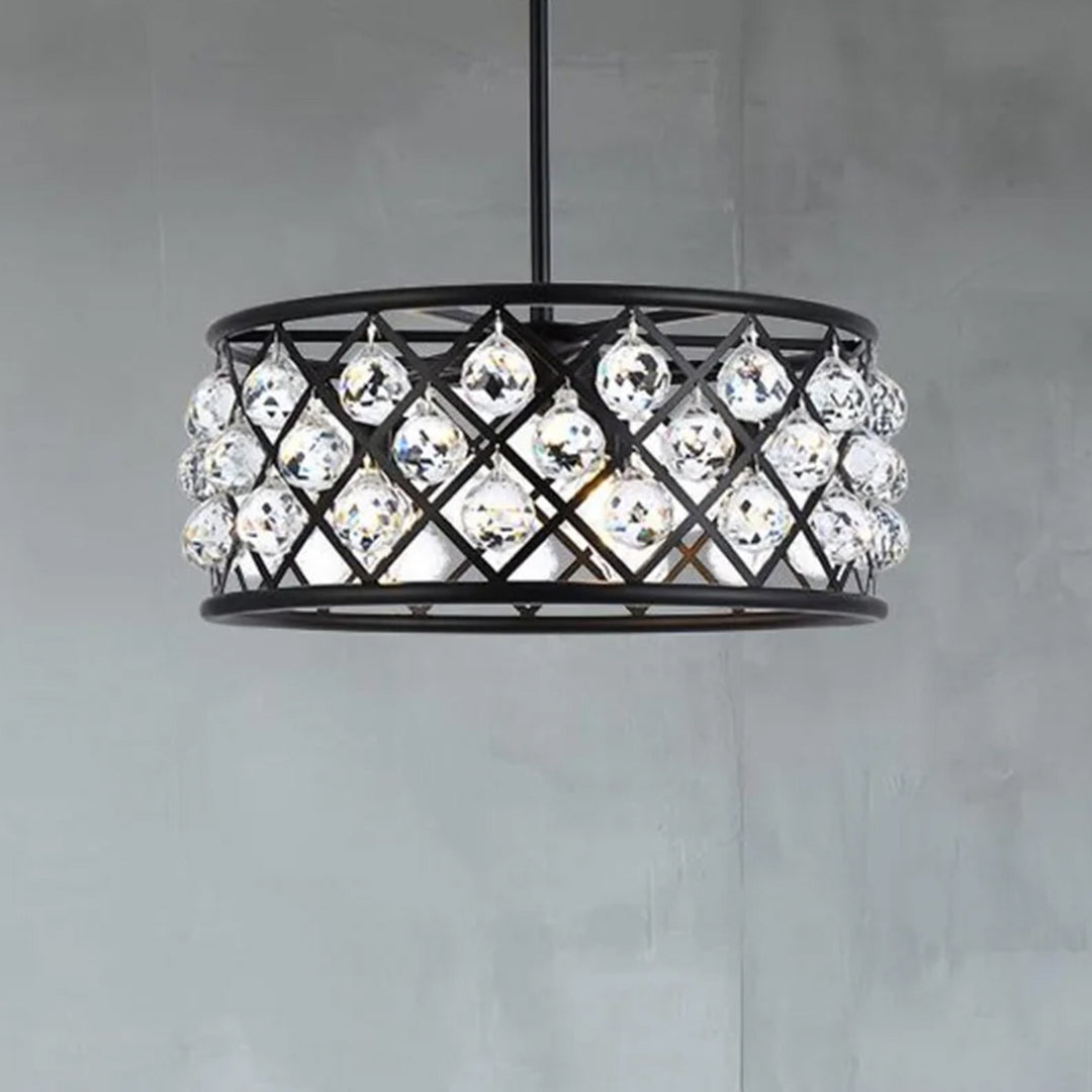 5 light Matte Black Chandelier Clear Royal Cut Crystal Mocha Brown Finish - LIGHTING by Joshua Marshal