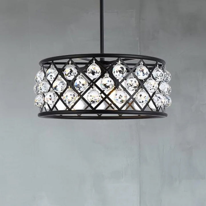 5 light Matte Black Chandelier Clear Royal Cut Crystal Mocha Brown Finish - LIGHTING by Joshua Marshal