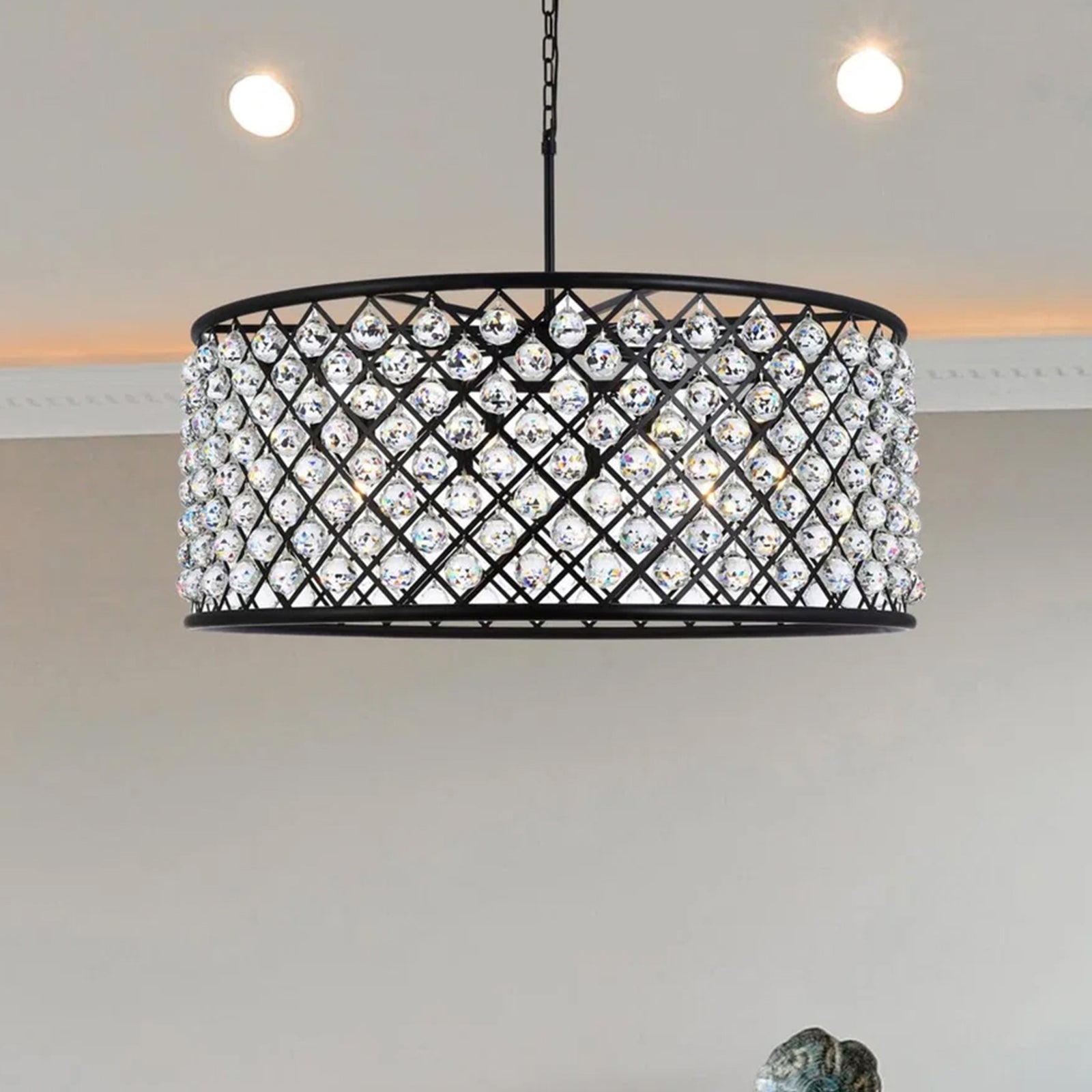10 light Matte Black Chandelier Clear Royal Cut Crystal Mocha Brown Finish - LIGHTING by Joshua Marshal