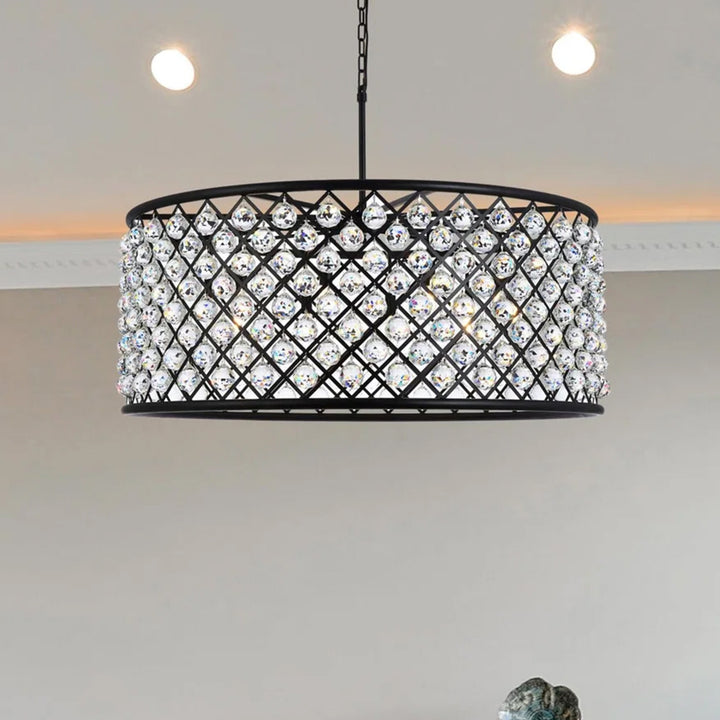 10 light Matte Black Chandelier Clear Royal Cut Crystal Mocha Brown Finish - LIGHTING by Joshua Marshal