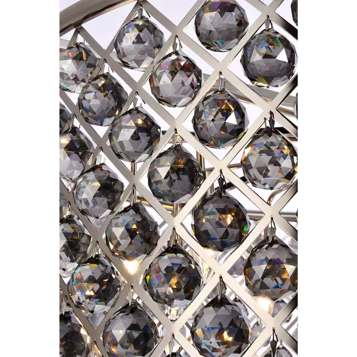 10 light polished Nickel Chandelier Silver Shade (Grey) Royal Cut Crystal - View 5 - Joshua Marshal
