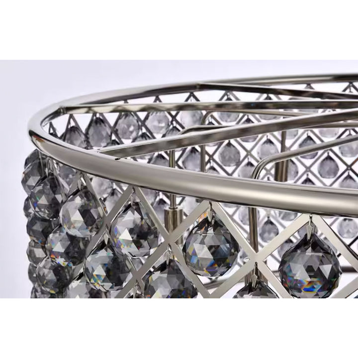 10 light polished Nickel Chandelier Silver Shade (Grey) Royal Cut Crystal - View 6 - Joshua Marshal