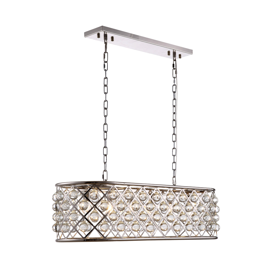 6 light polished Nickel Chandelier Clear Royal Cut Crystal - View 3 - Joshua Marshal