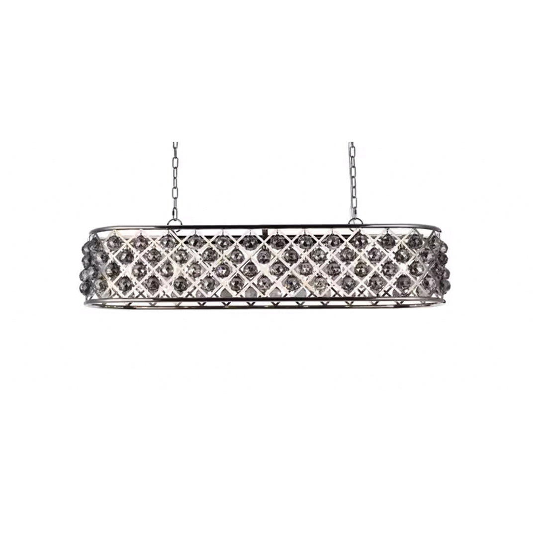 7 light polished Nickel Chandelier Silver Shade (Grey) Royal Cut Crystal - View 5 - Joshua Marshal