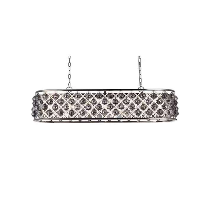7 light polished Nickel Chandelier Silver Shade (Grey) Royal Cut Crystal - View 5 - Joshua Marshal