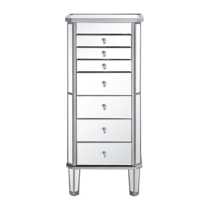 Silver / Clear 18in. Wide 7 Drawer Chest - View 3 - Joshua Marshal