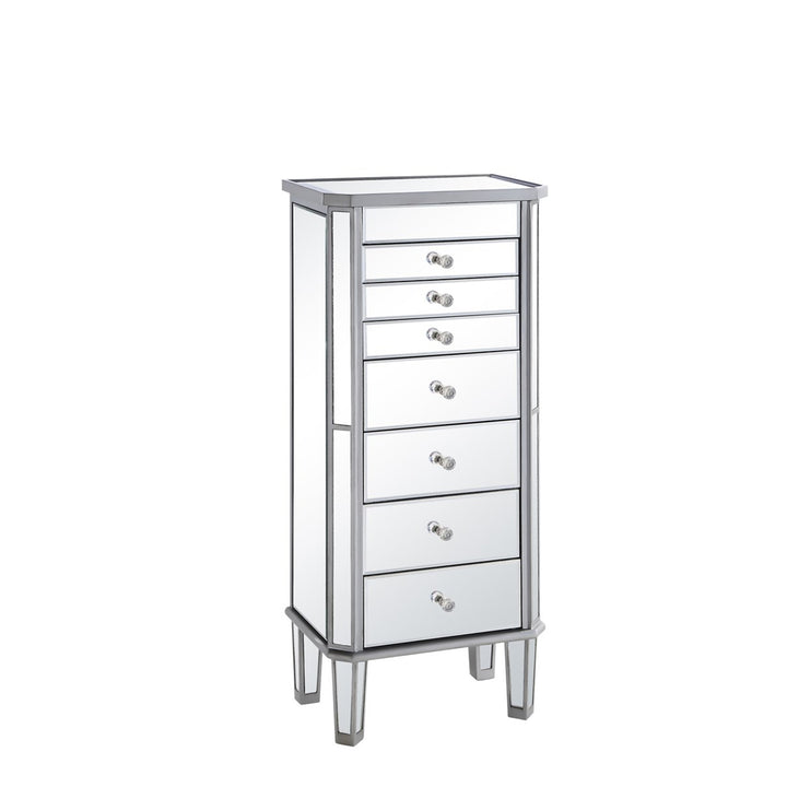 Silver / Clear 18in. Wide 7 Drawer Chest - View 4 - Joshua Marshal