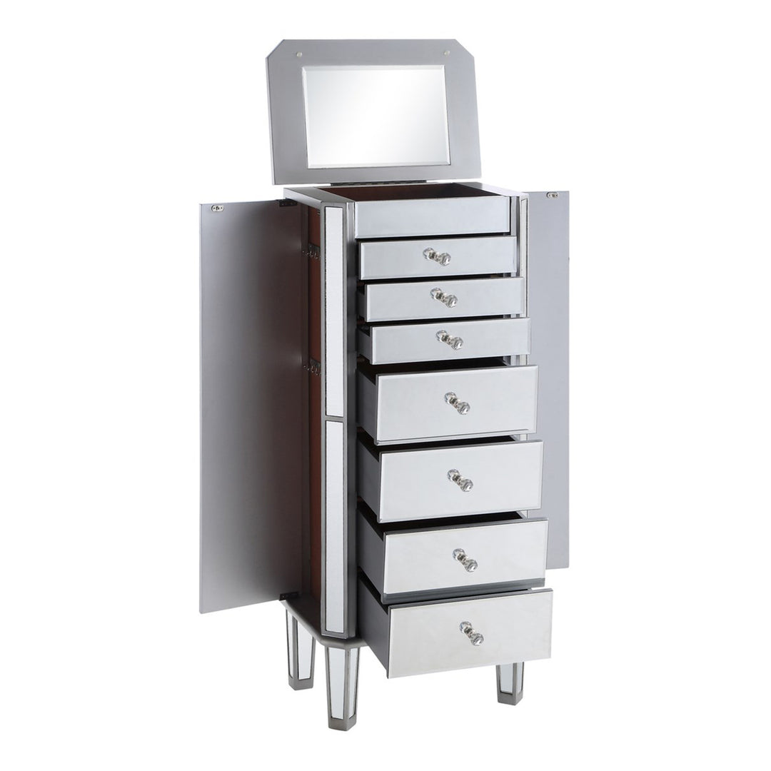 Silver / Clear 18in. Wide 7 Drawer Chest - View 5 - Joshua Marshal
