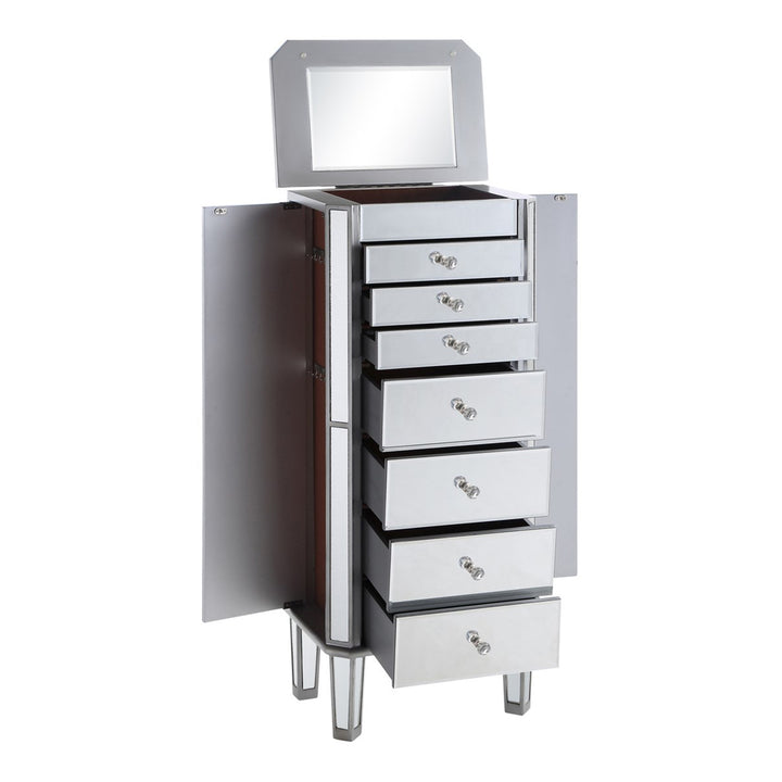 Silver / Clear 18in. Wide 7 Drawer Chest - View 5 - Joshua Marshal