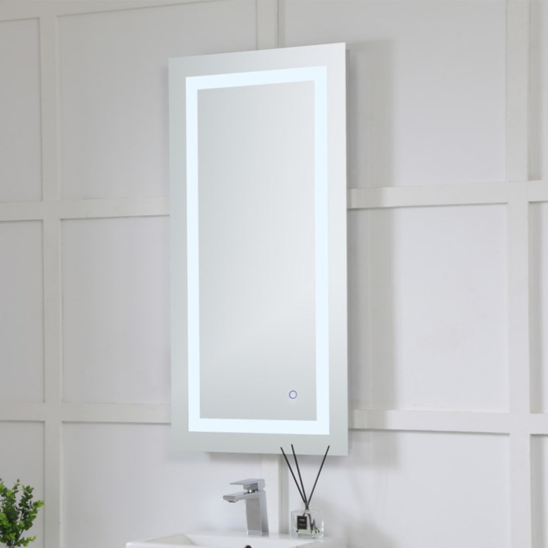 Nova 40in. X 20in. LED Rectangular Mirror White Finish - DECOR by Joshua Marshal