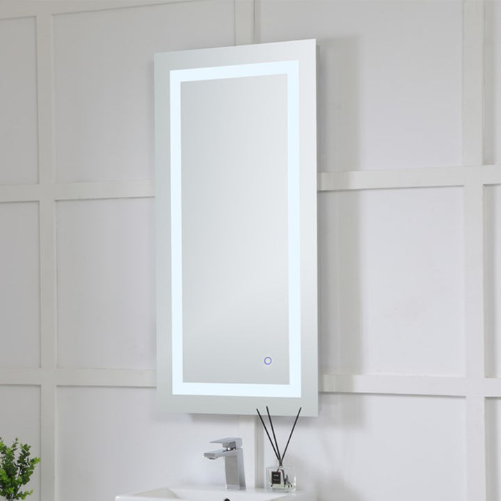 Nova 40in. X 20in. LED Rectangular Mirror White Finish - DECOR by Joshua Marshal