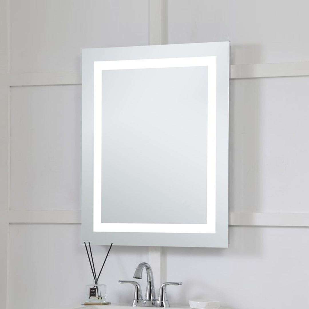 Nova 30in. X 24in. LED Rectangular Mirror White Finish - DECOR by Joshua Marshal