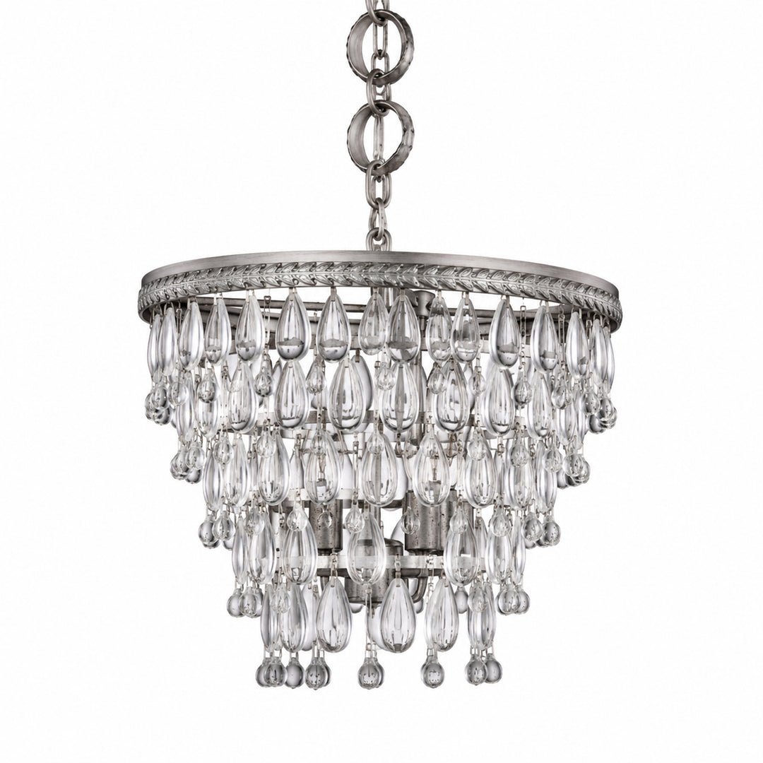 4 light antique silver Pendant Clear Royal Cut Crystal - View 5 - Joshua Marshal
