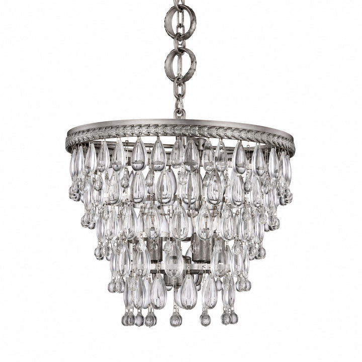 4 light antique silver Pendant Clear Royal Cut Crystal - View 5 - Joshua Marshal