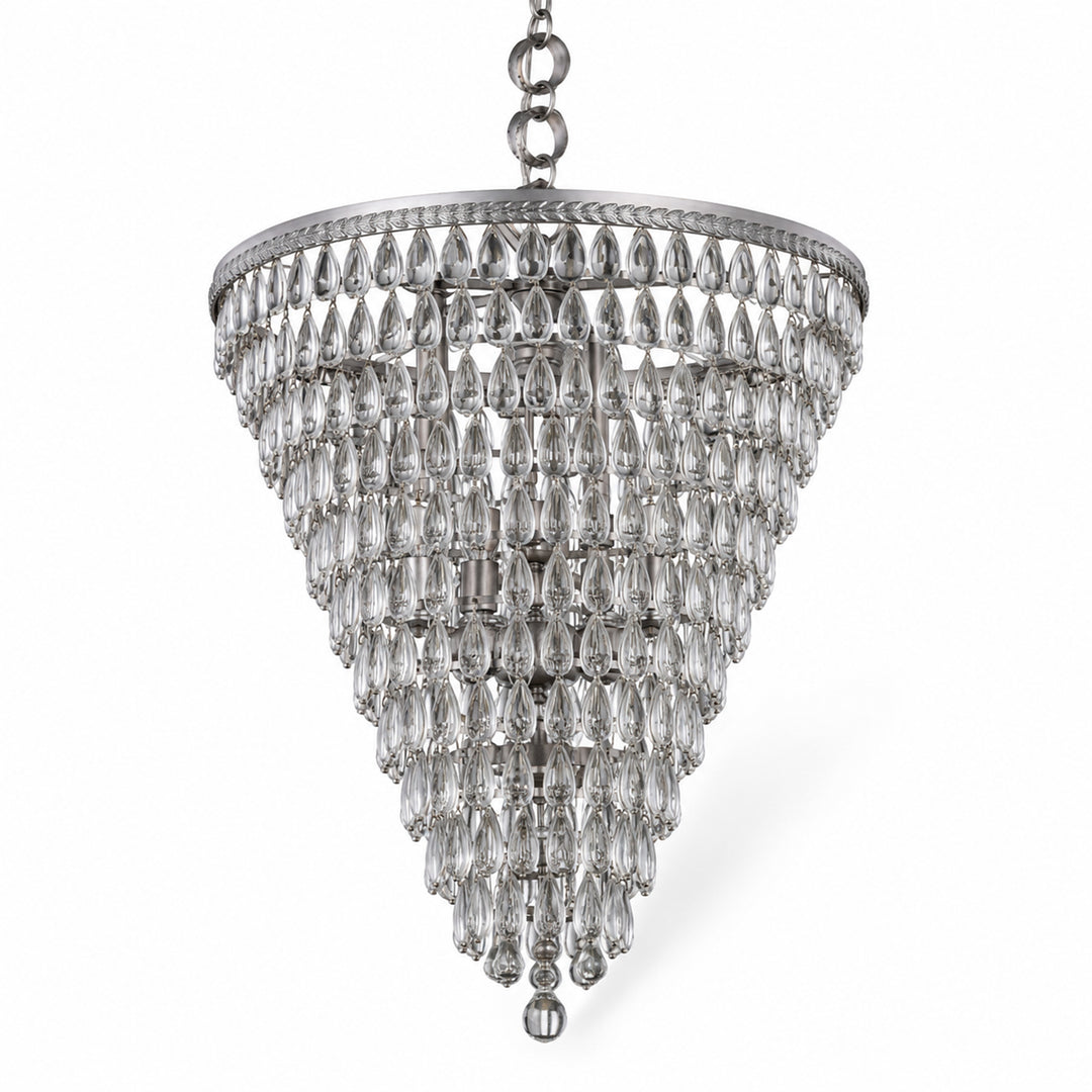 7 light antique silver Chandelier Clear Royal Cut Crystal - View 4 - Joshua Marshal