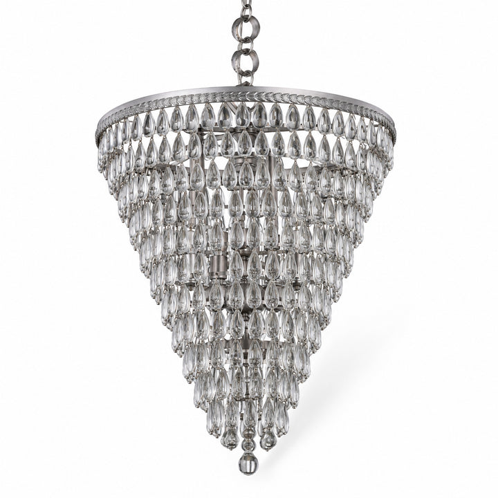 7 light antique silver Chandelier Clear Royal Cut Crystal - View 4 - Joshua Marshal