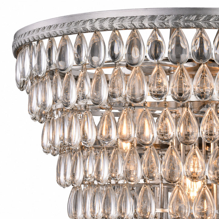 7 light antique silver Chandelier Clear Royal Cut Crystal - View 5 - Joshua Marshal