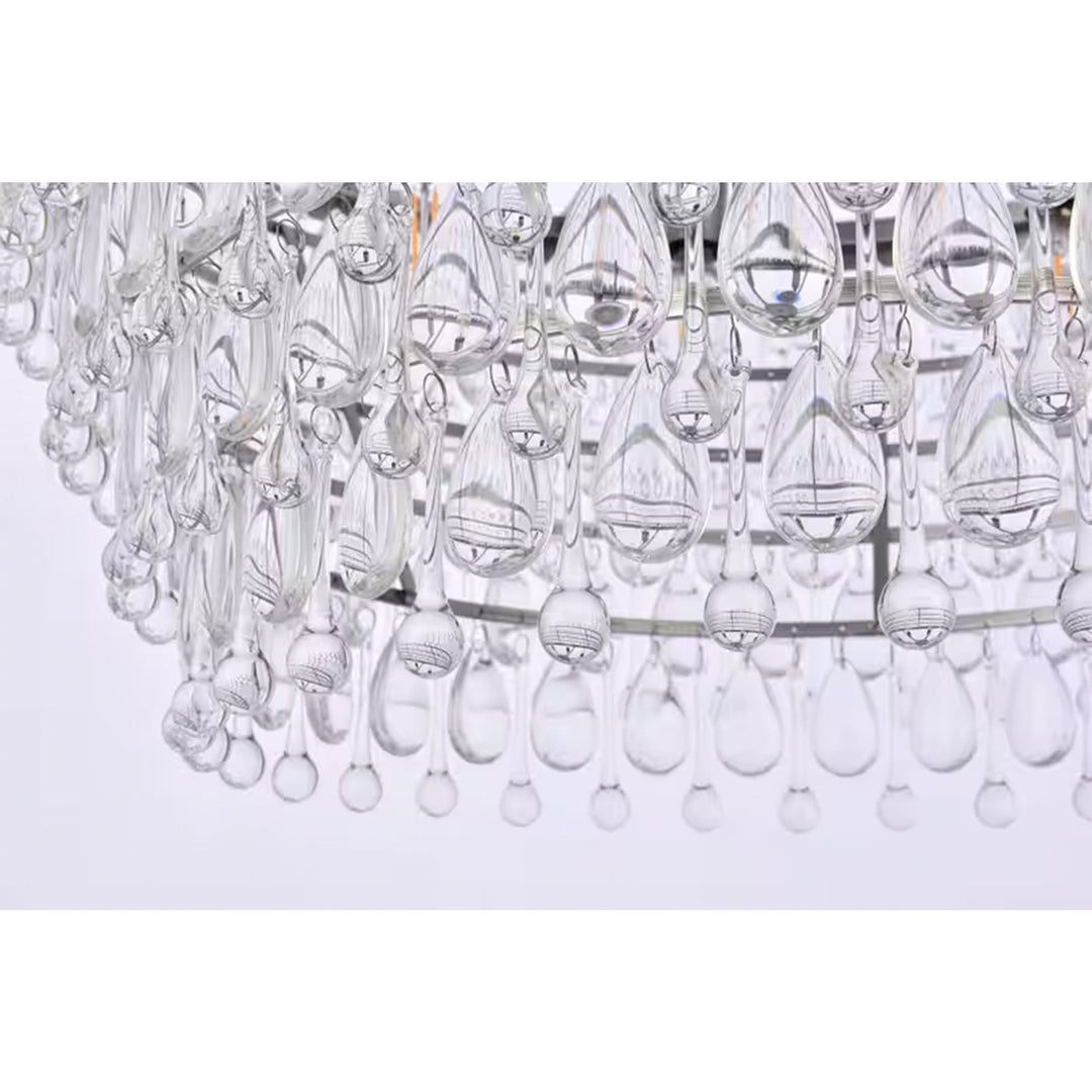 6 light antique silver Chandelier Clear Royal Cut Crystal - View 6 - Joshua Marshal