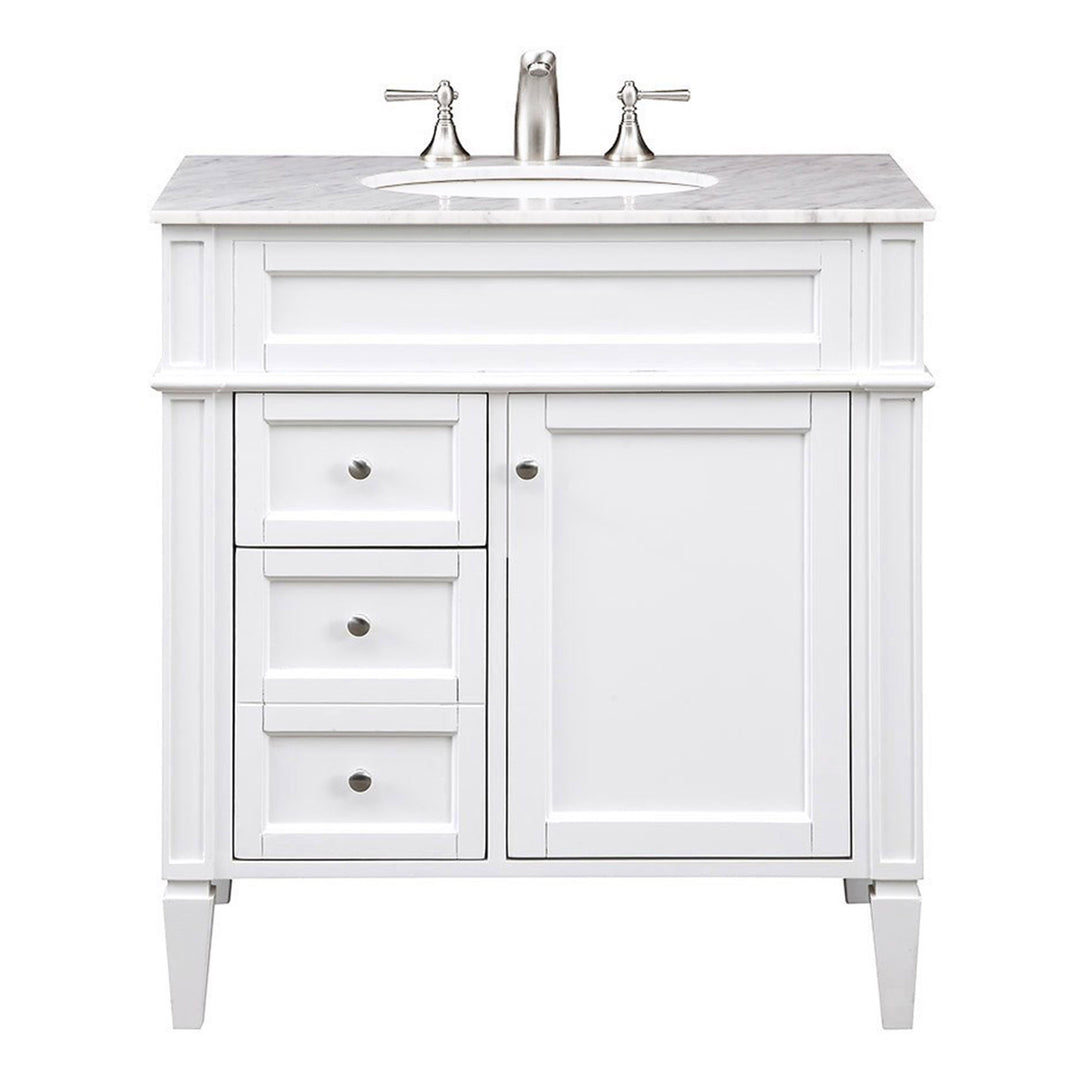 32in Single Bathroom Vanity Set In White - View 3 - Joshua Marshal